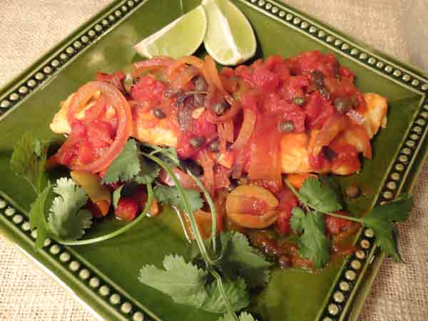 Pacific Snapper with tomatoes, chilies, onions, cilantro